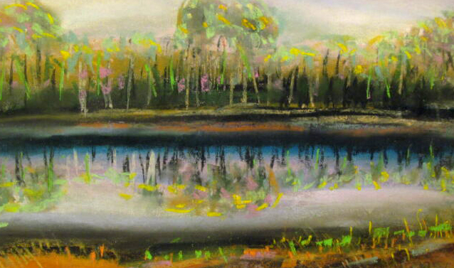 Sügismaastik Pühajärvega 2006, pastell 40x60  Müügis 200 €