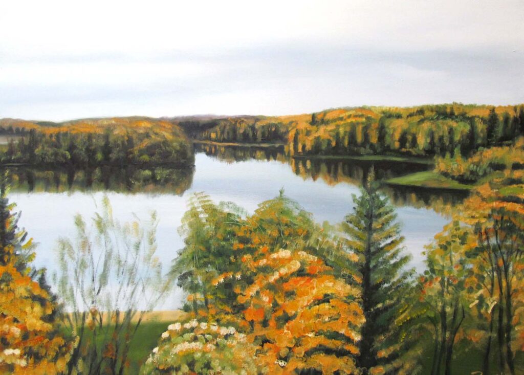 Sügis Pühajärvel Õli 93x69 Papp 2015  Erakogus