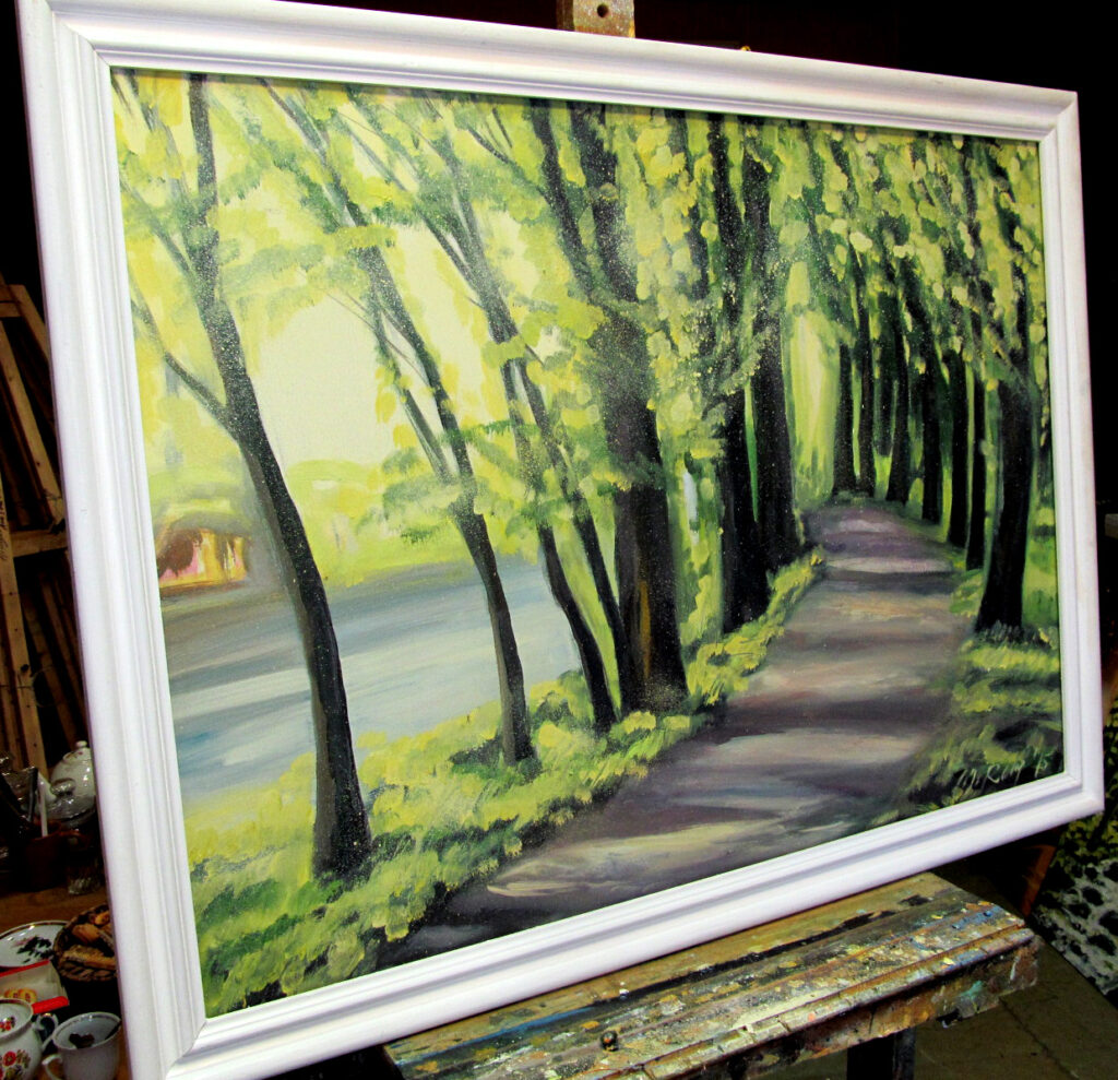 Kevadine park Emajõe ääres 2015 Õli 93x63 Erakogus