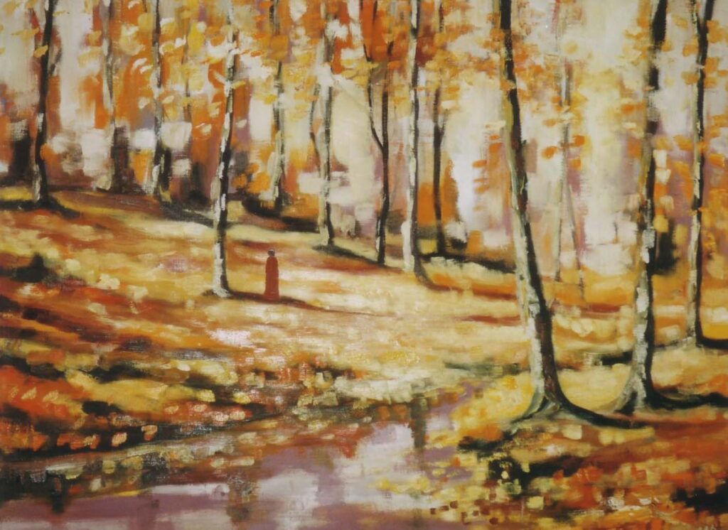 Kuldne park. Õli 55x65 Lõuend 1997 Erakogus