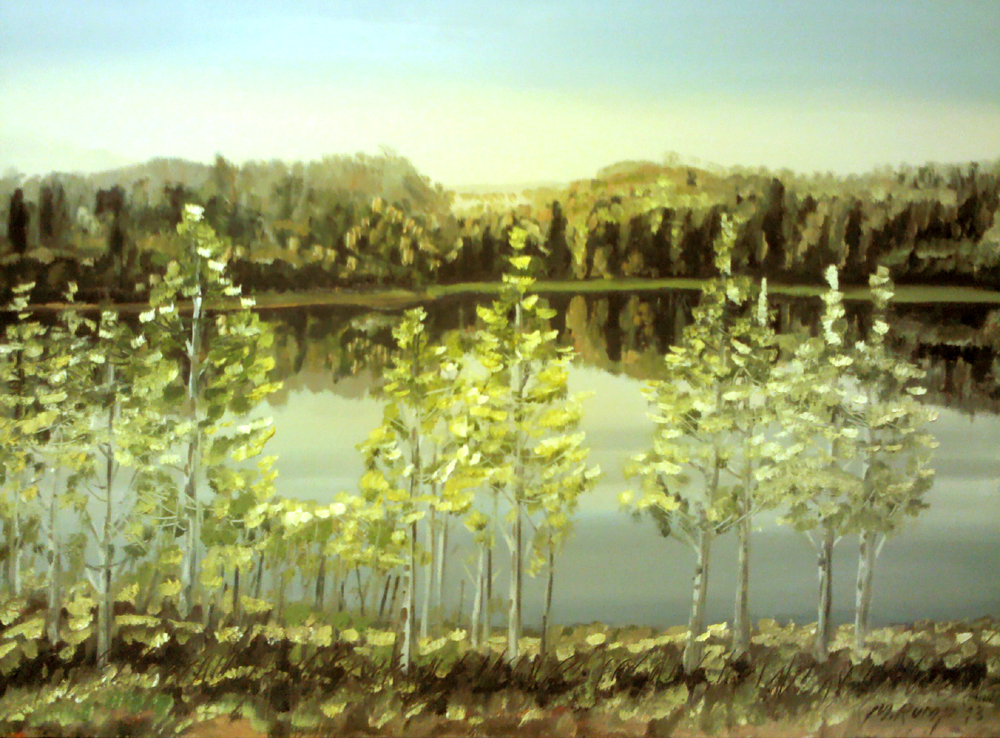 Kevadmaastik Pühajärvega 2012 Õli 93x69 Erakogus