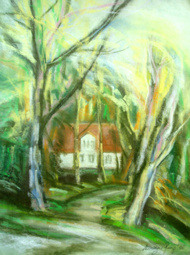 Arbi järve alleel Elvas 2006 Pastell 50x65 Erakogus