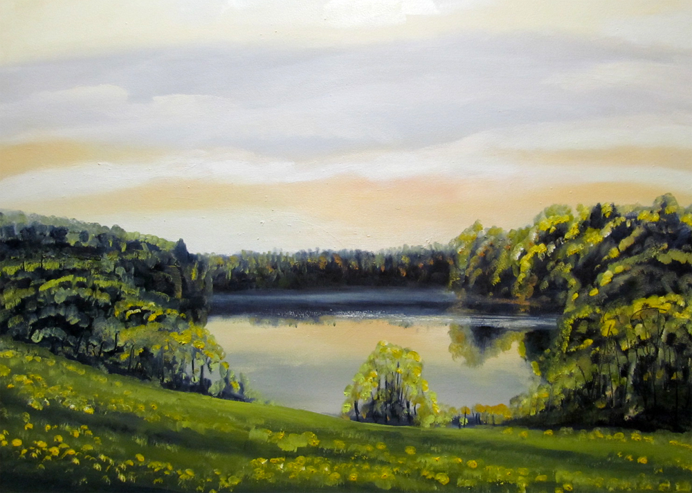Suvine maastik Pühajärvega 1, 2016 Õli 93x69 Müügis 575 €