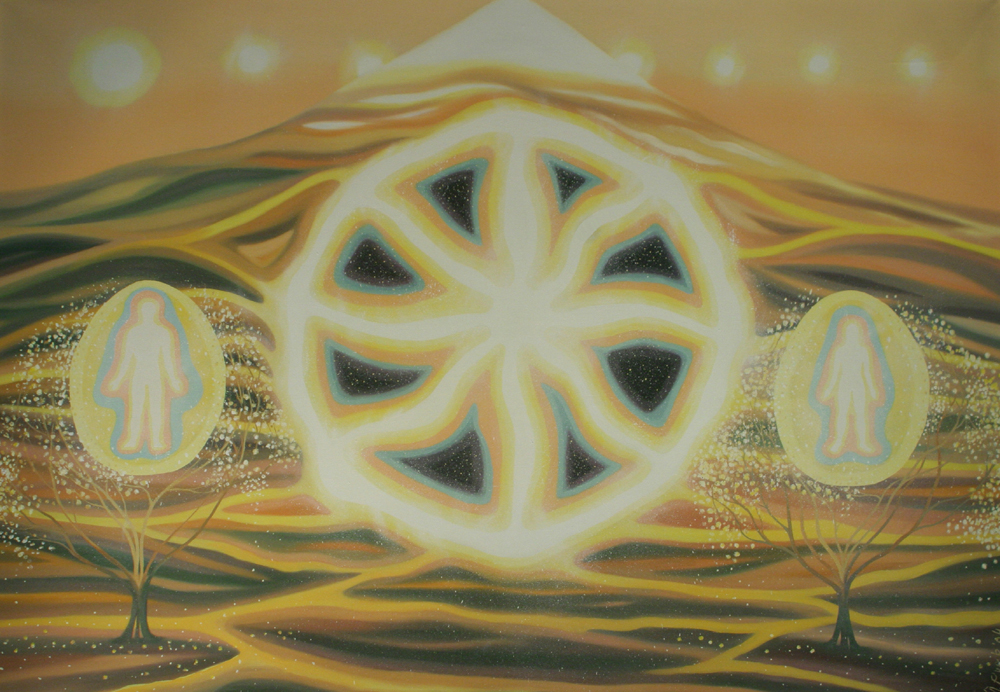 Valgusmanda sünd 2004 Giclee-graafika 200x150 Lõuend alusraamil 550 €