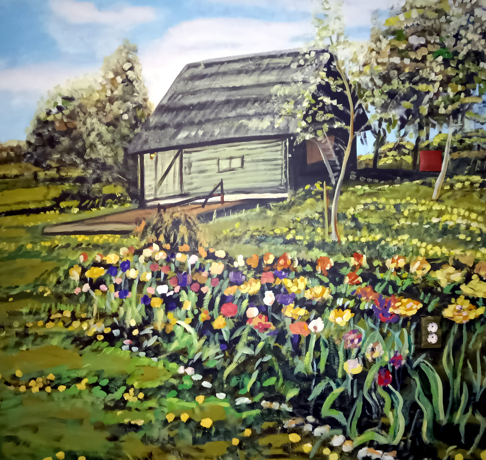 Seinamaal 2025 akrüül,  250x 250 cm Tartu korteris 